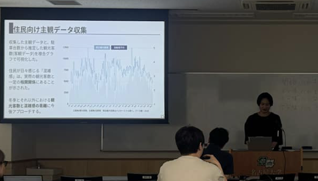 M2飯田さん「白川村荻町地区における主観・客観データ統合によるオーバーツーリズム解決に向けた持続可能な観光指標の構築」